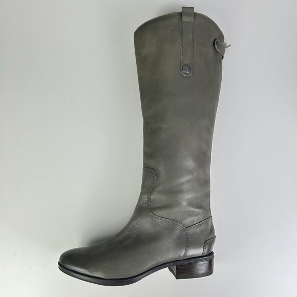 Sam Edelman Penny Green/Grey Back Zip Leather Knee High Riding Boots Size 6.5M - Picture 9 of 17